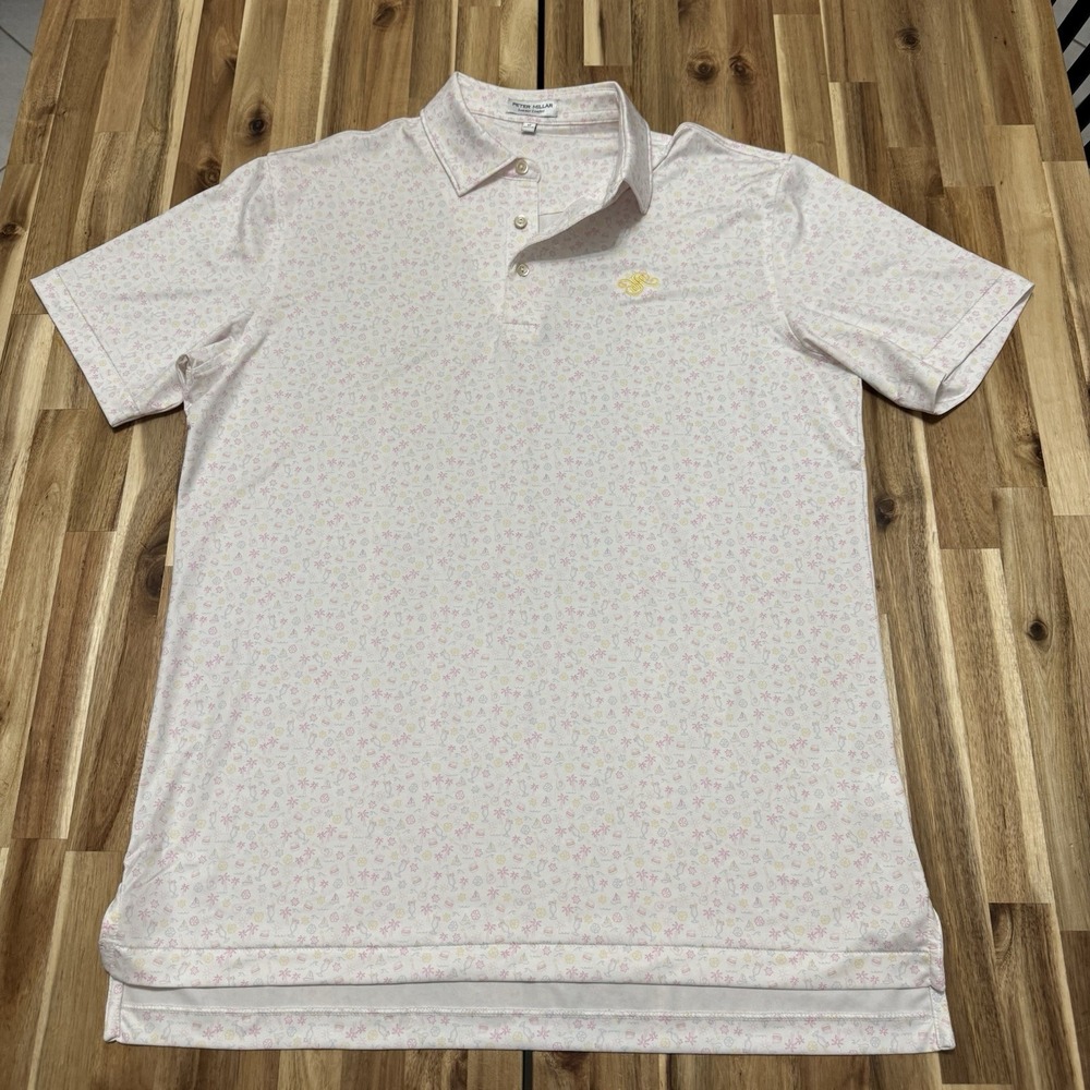 Peter Millar Polo Shirt Mens M Utopia Burger Golf Summer Comfort Performance